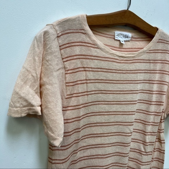 Ecovibe Striped Linen Blend T-Shirt - Picture 3 of 6